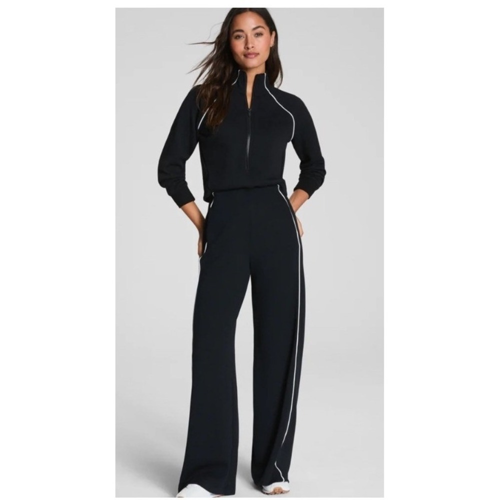 SPANX Black Jumpsuit with White Piping